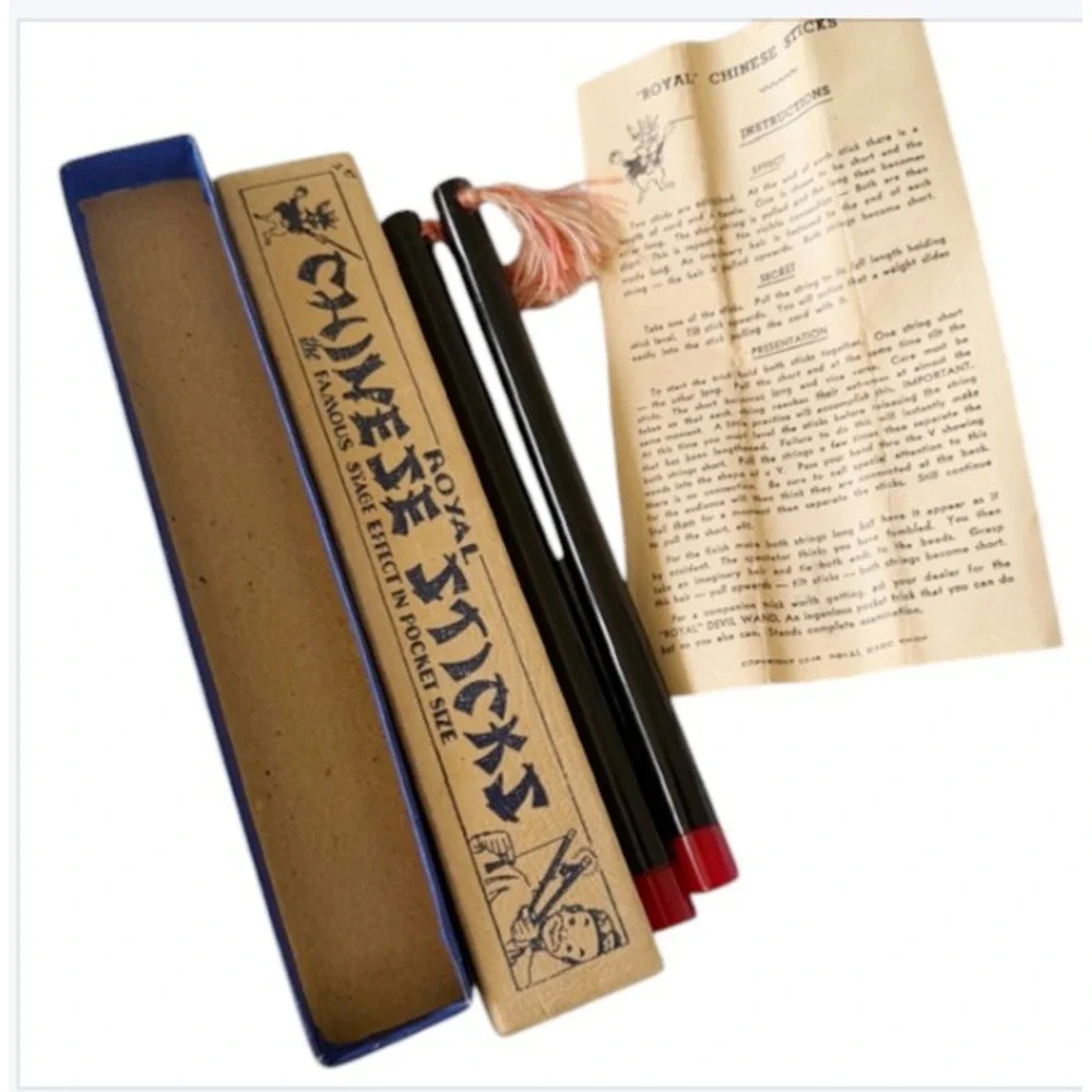 Vintage 1945 Royal Chinese Sticks Magic Trick Set‎ w/ Box Instructions Complete